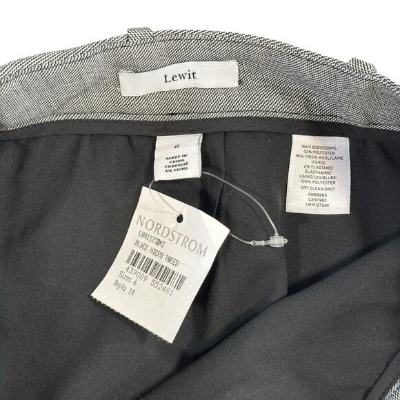 Lewit Women's Black Micro Tweed Pants Size 6 - Picture 5 of 5